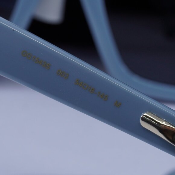 Gucci GG1543S 003 Square Sunglasses - Light Blue/Grey Blue - Picture 10 of 11